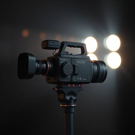 Icono de una cámara de cine representando el servicio de filmación.