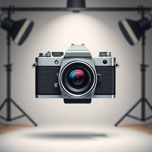 Icono de una cámara fotográfica representando el servicio de fotografía profesional.